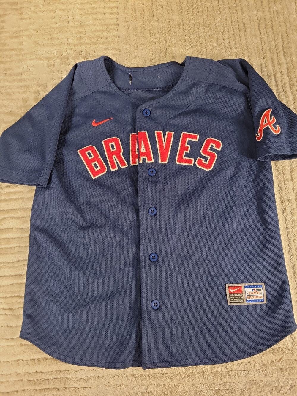Nike Atlanta Braves Jersey baseball MLB Youth Medium Boys Kids Children